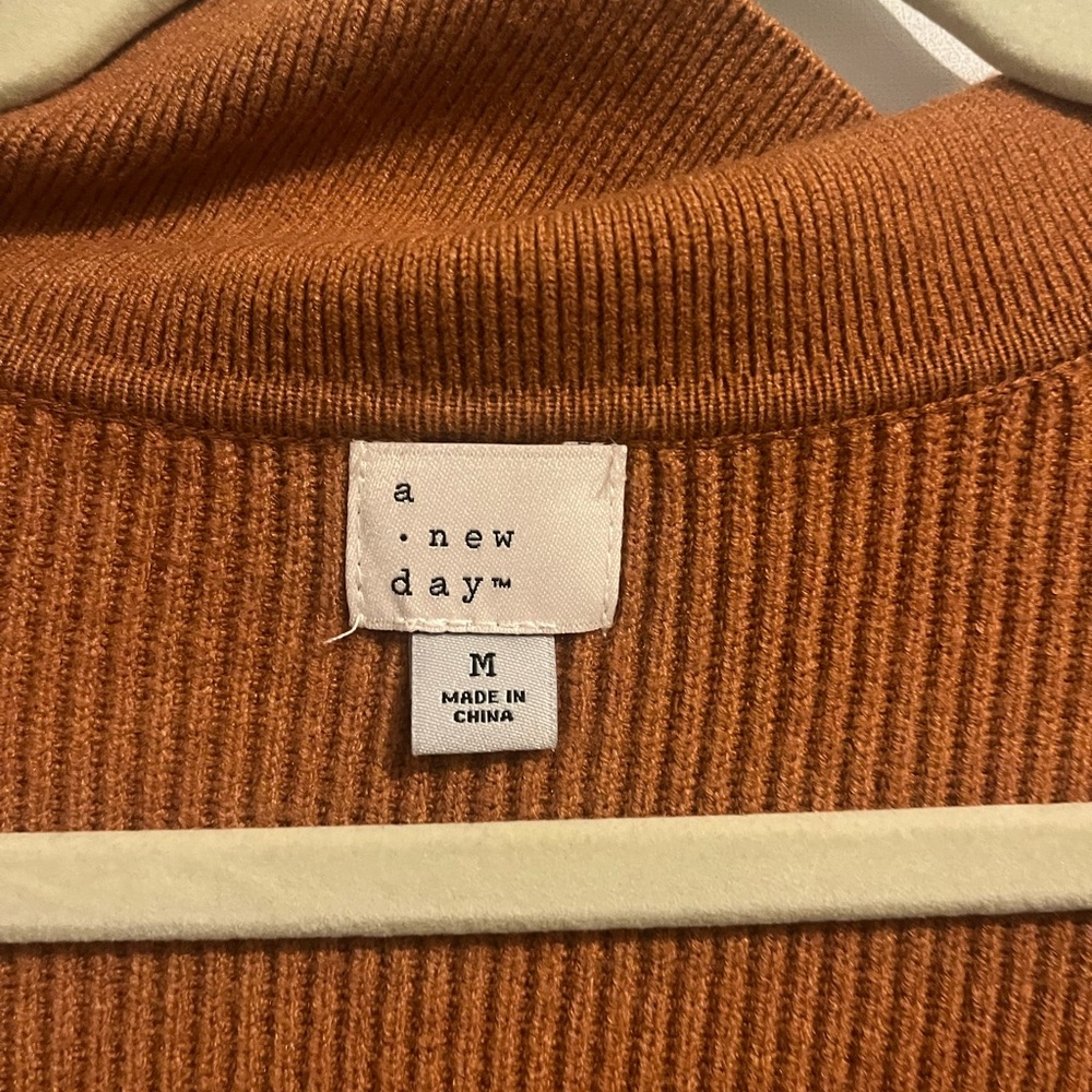 Rust Orange Ribbed Knit Dress‎ - Picture 2 of 3